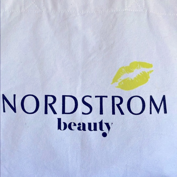 Nordstrom Beauty Large White Canvas Tote Bag - Picture 6 of 7